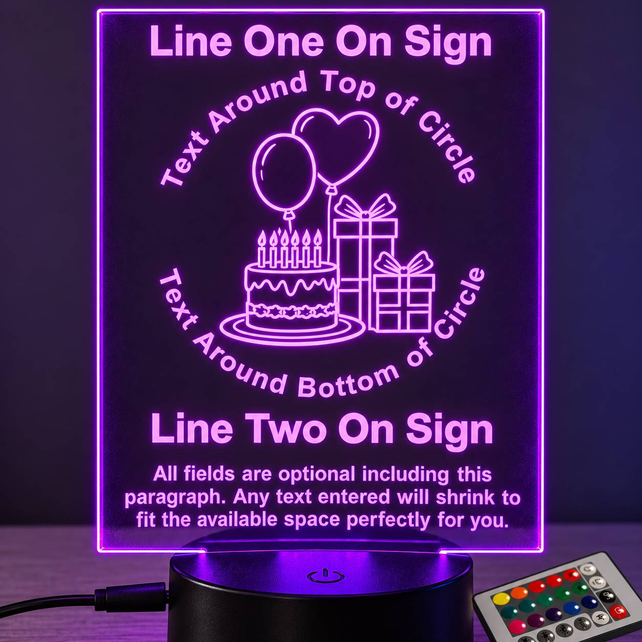 Personalized LED acrylic sign