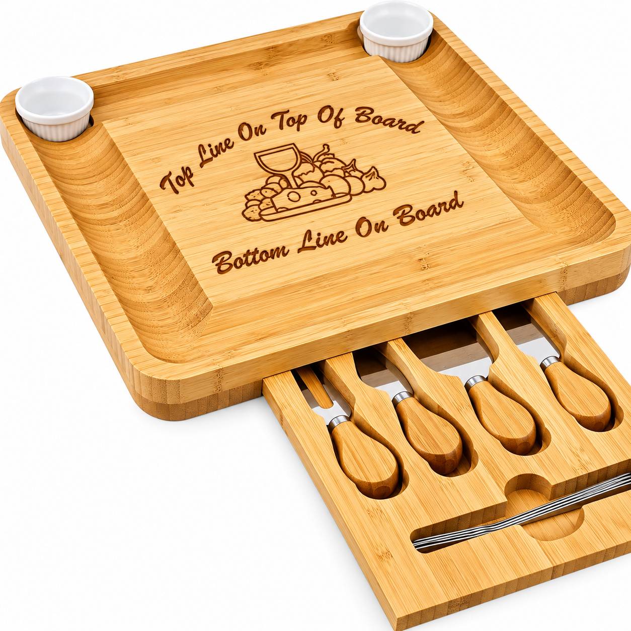 Personalized bamboo charcuterie board